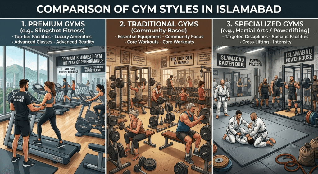 Different types of fitness centers in Islamabad