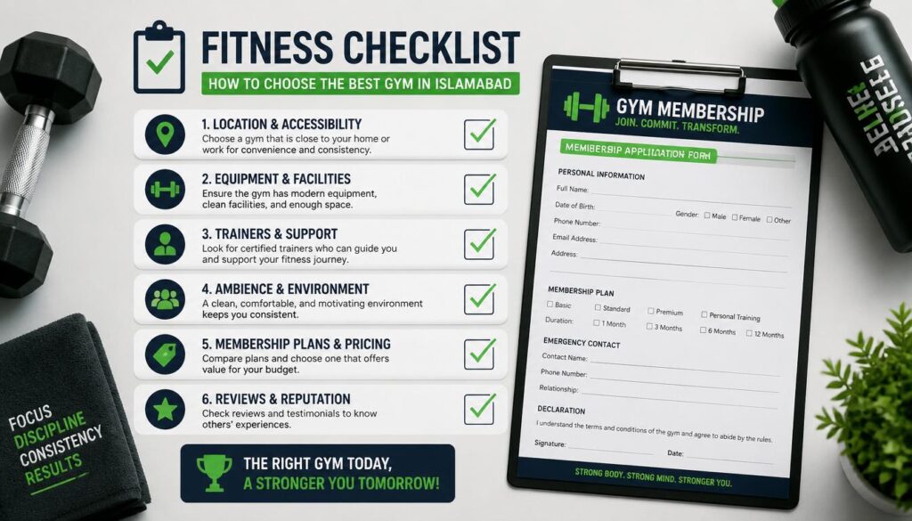 Checklist for choosing the best gym in Islamabad