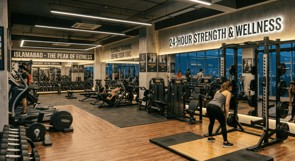 Modern 24-hour fitness center in Islamabad