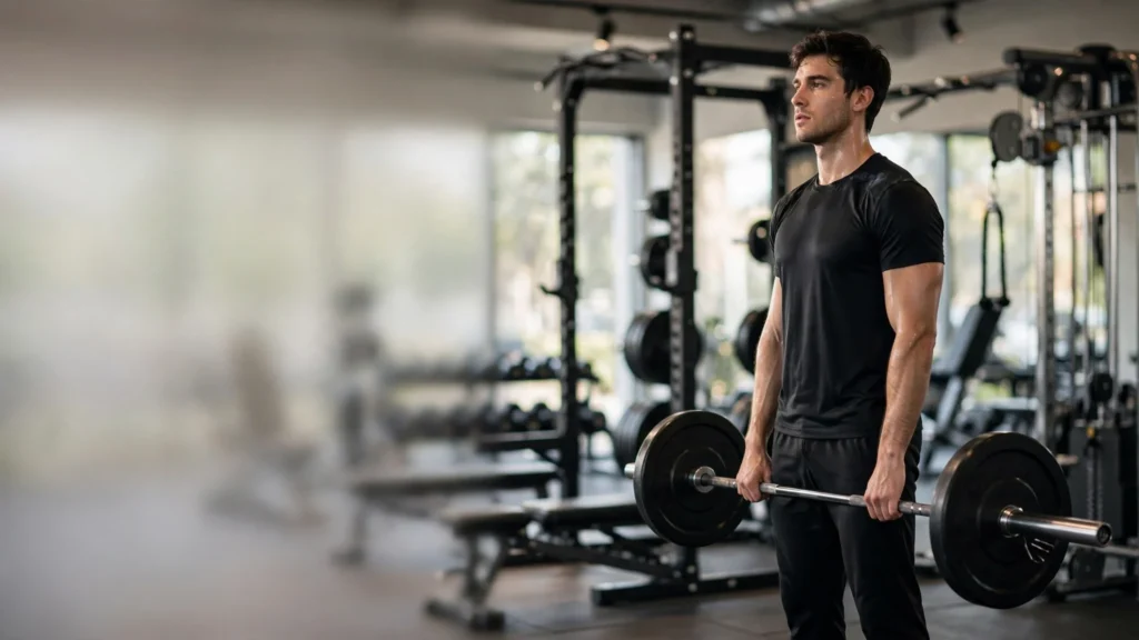 A Athelete is doing deadlift