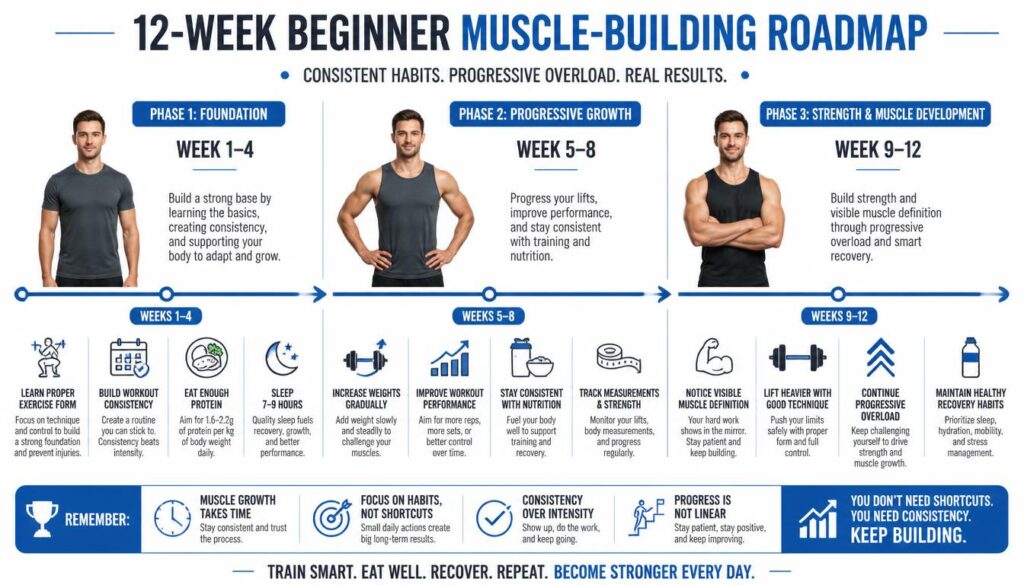 12-week muscle-building roadmap for beginners