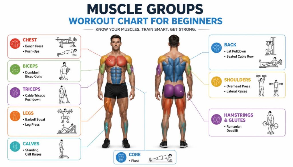 Beginner muscle building exercises for major muscle groups