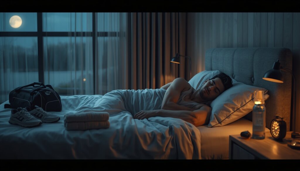Healthy sleep routine supporting muscle recovery
